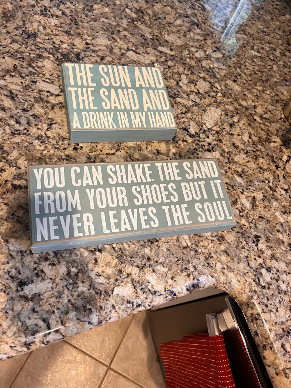 Primitives by Kathy Set of 2 Coastal Beach Wood Box Signs